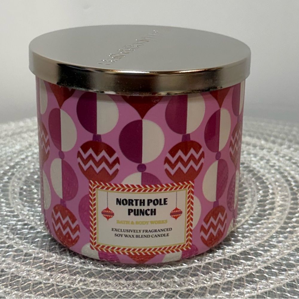 BBW North Pole Punch 3 Wick Scented Candle NWT
